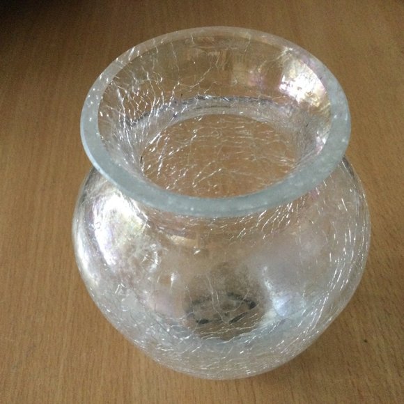 Marks and spencer small glass vase crackle glass - Picture 2 of 4